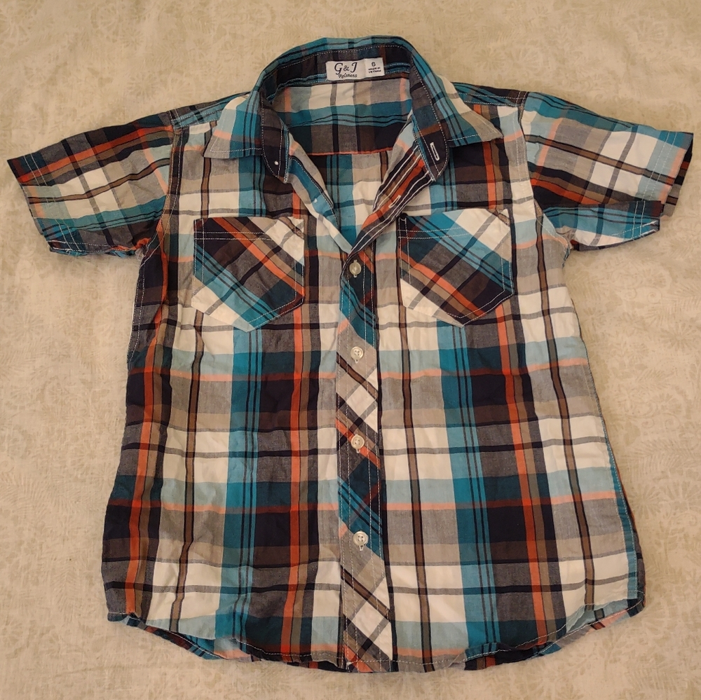 Boys Plaid Button Down Shirt